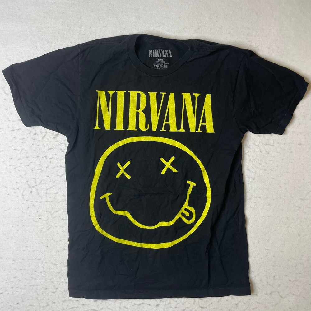 Nirvana Smiley Face T Shirt Black‎ M/M 2017 Graphic Tee